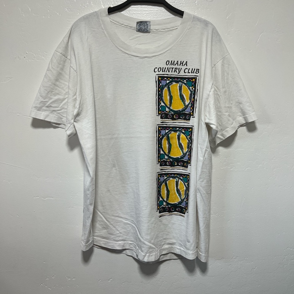 Vintage Single Stitch 1993 Omaha Country Club Tennis T-shirt